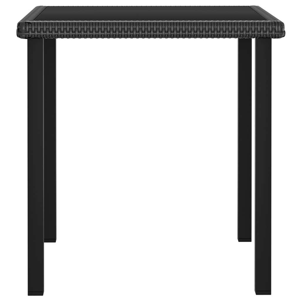 Tavolo da Pranzo da Giardino Nero 70x70x73 cm in Polyrattan - homemem39