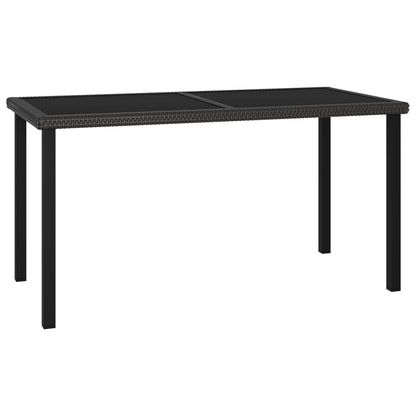 Tavolo da Pranzo da Giardino Nero 140x70x73 cm in Polyrattan - homemem39