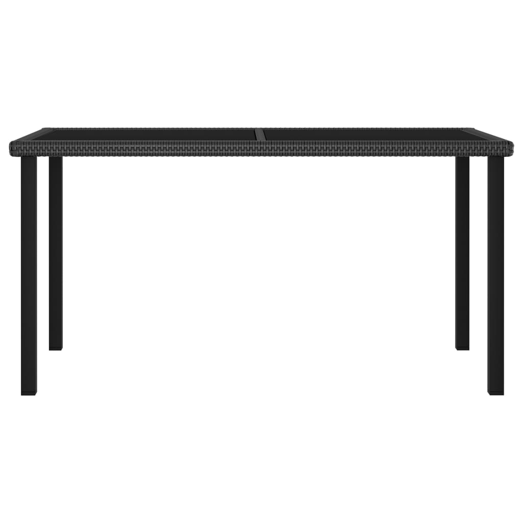 Tavolo da Pranzo da Giardino Nero 140x70x73 cm in Polyrattan - homemem39