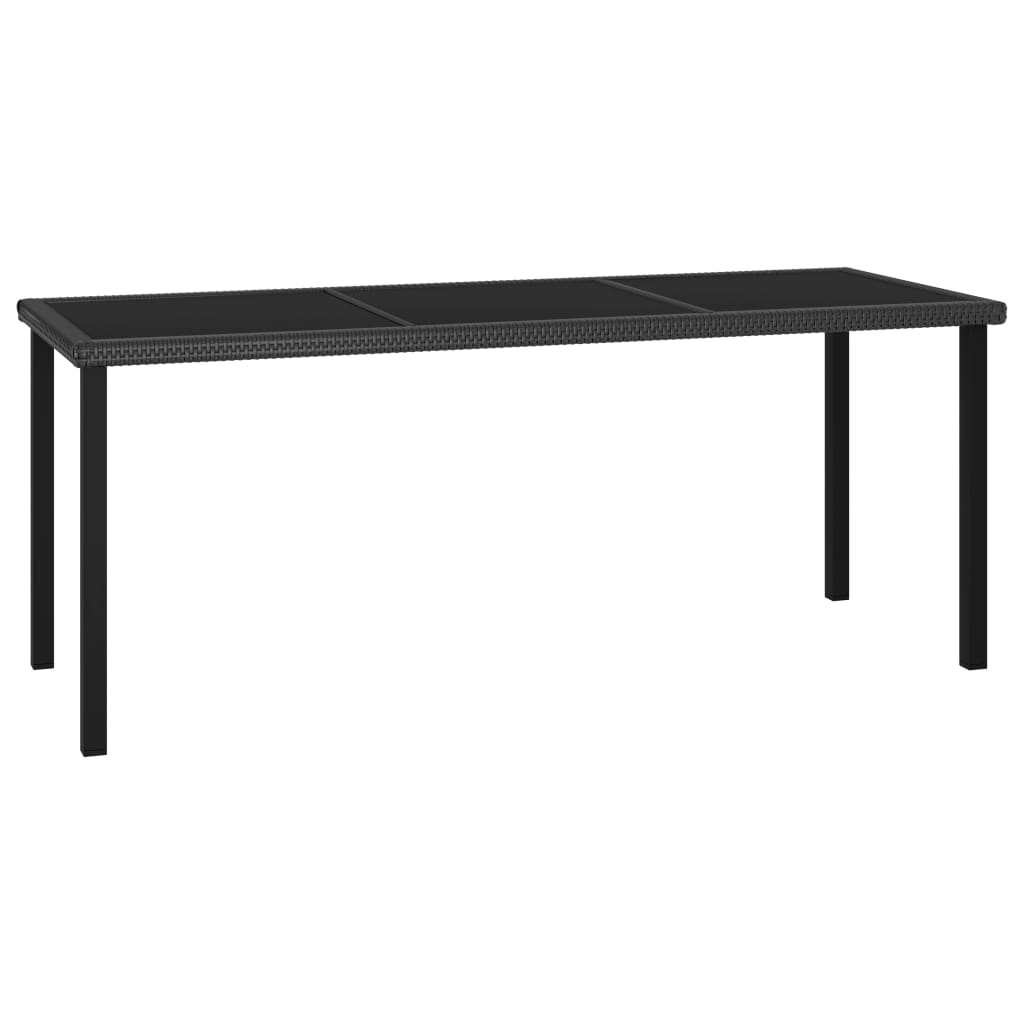 Tavolo da Pranzo da Giardino Nero 180x70x73 cm in Polyrattan - homemem39