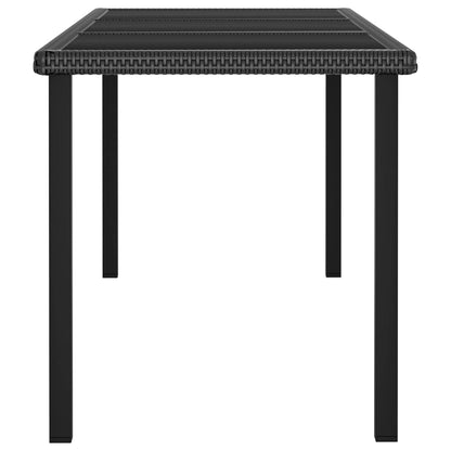 Tavolo da Pranzo da Giardino Nero 180x70x73 cm in Polyrattan - homemem39