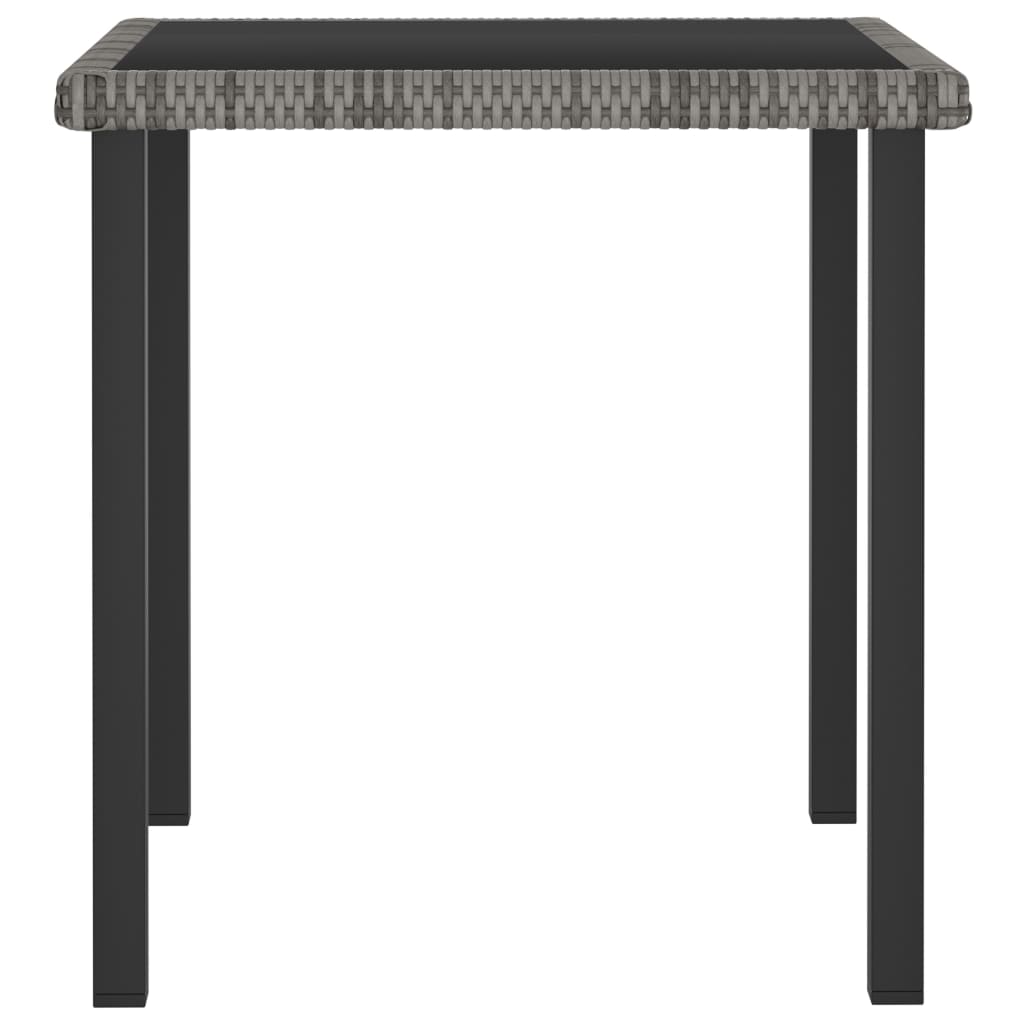 Tavolo da Pranzo da Giardino Grigio 70x70x73 cm in Polyrattan - homemem39