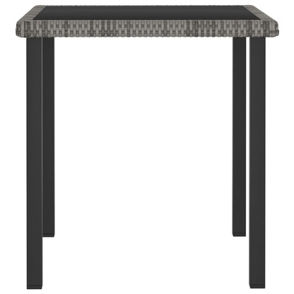 Tavolo da Pranzo da Giardino Grigio 70x70x73 cm in Polyrattan - homemem39