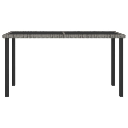 Tavolo da Pranzo da Giardino Grigio 140x70x73 cm in Polyrattan - homemem39