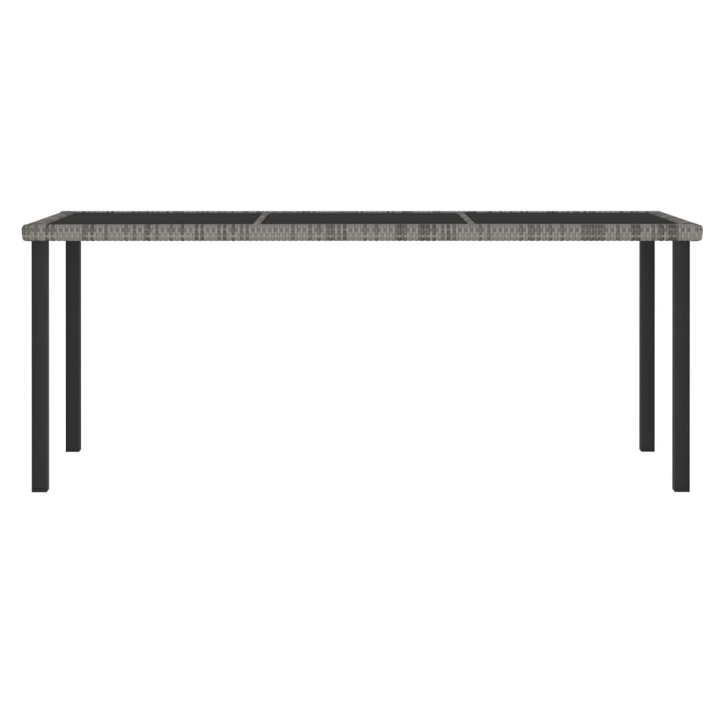 Tavolo da Pranzo da Giardino Grigio 180x70x73 cm in Polyrattan - homemem39