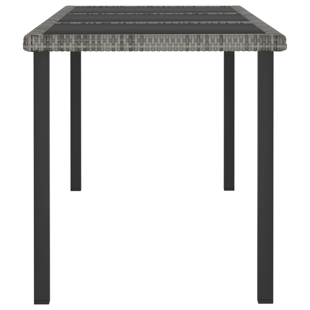 Tavolo da Pranzo da Giardino Grigio 180x70x73 cm in Polyrattan - homemem39