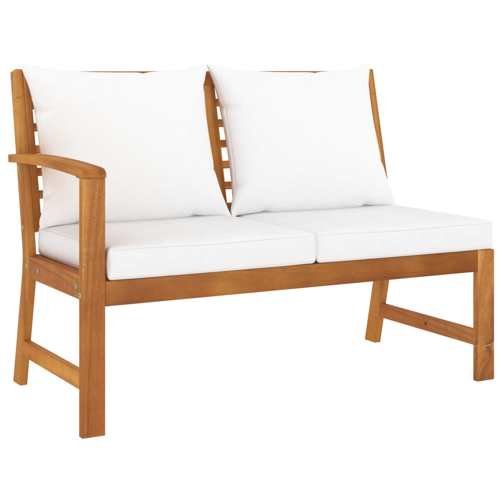 Set Divani da Giardino 5 pz con Cuscini Crema in Legno Acacia - homemem39