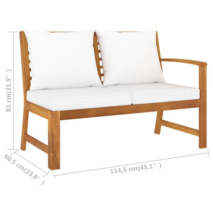 Set Divani da Giardino 5 pz con Cuscini Crema in Legno Acacia - homemem39