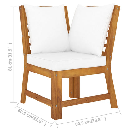 Set Divani da Giardino 4 pz con Cuscini Crema in Legno Acacia - homemem39