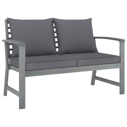 Set Divani da Giardino 5 pz con Cuscini in Legno Acacia Grigio - homemem39