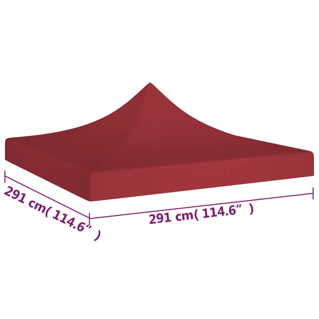 Tetto per Tendone per Feste 3x3 m Rosso Borgogna 270 g/m² - homemem39