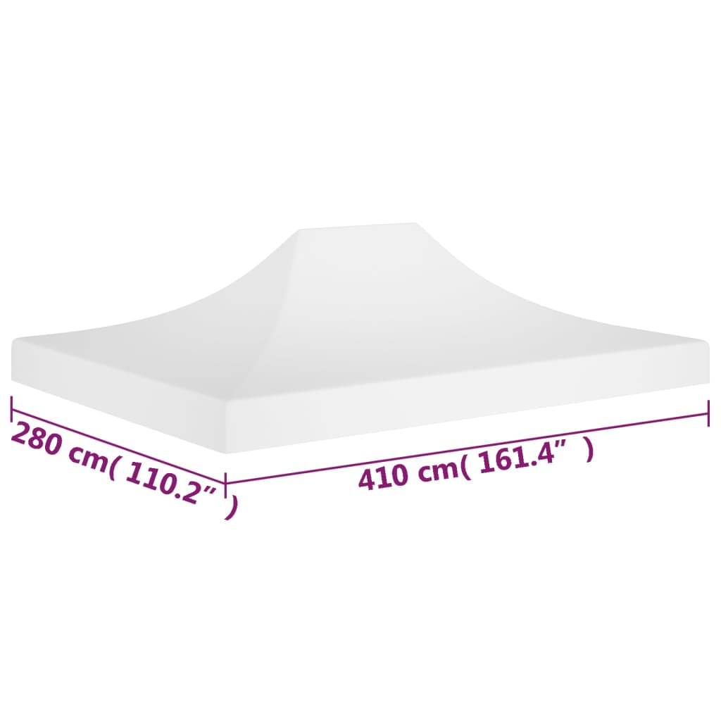 Tetto per Tendone per Feste 4x3 m Bianco 270 g/m² - homemem39