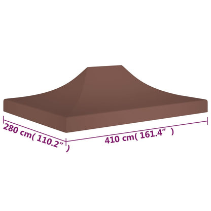 Tetto per Tendone per Feste 4x3 m Marrone 270 g/m² - homemem39