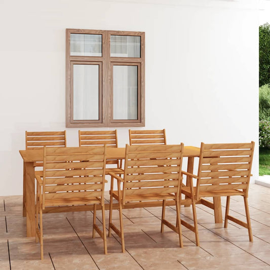 Set Pranzo da Giardino 7pz in Legno Massello di Acacia - homemem39