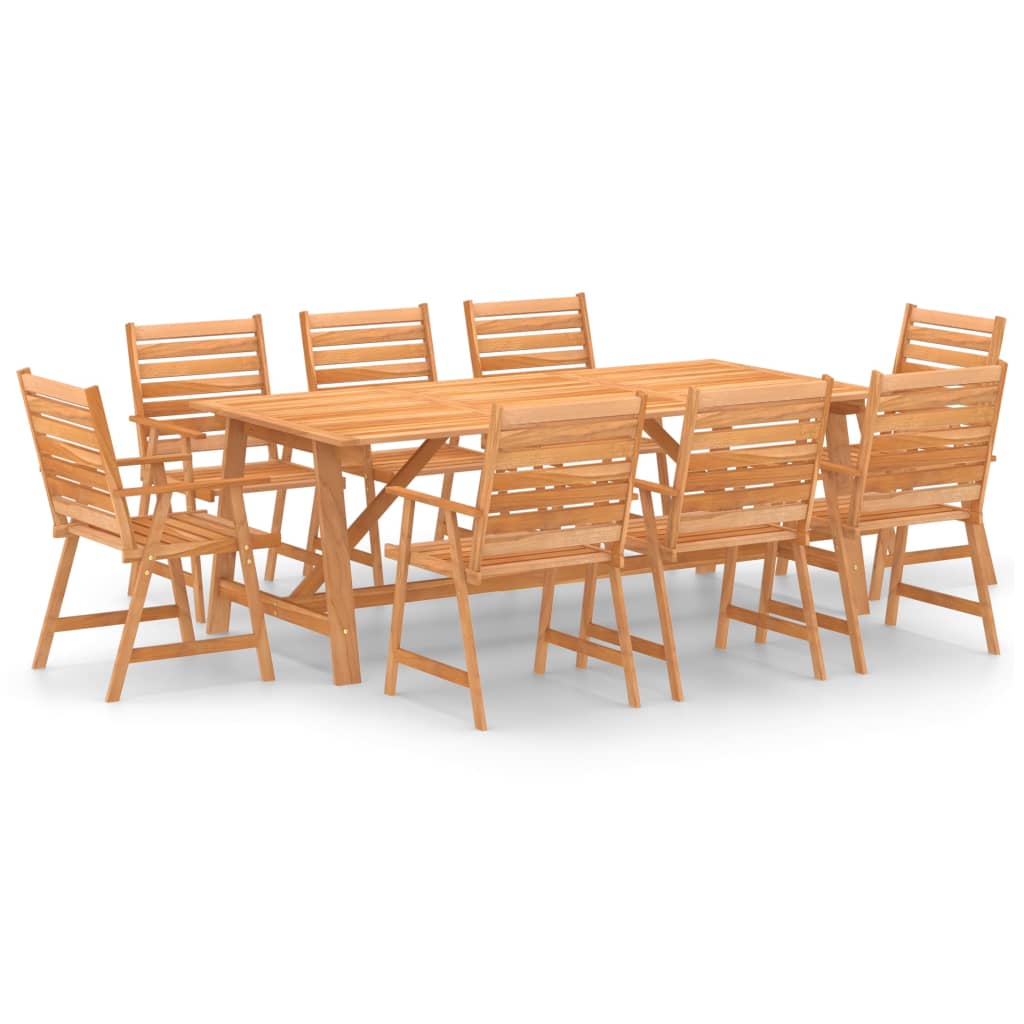 Set Pranzo da Giardino 9 pz in Legno Massello di Acacia - homemem39