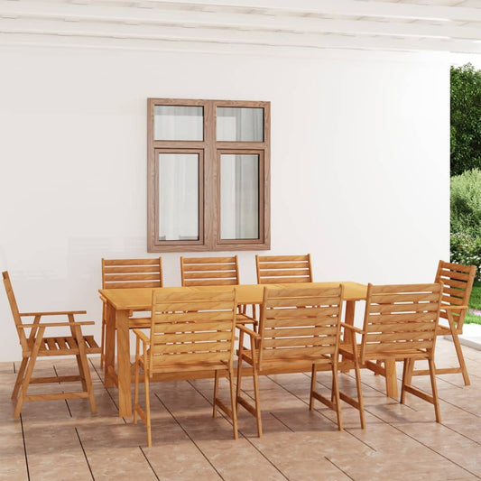 Set Pranzo da Giardino 9 pz in Legno Massello di Acacia - homemem39