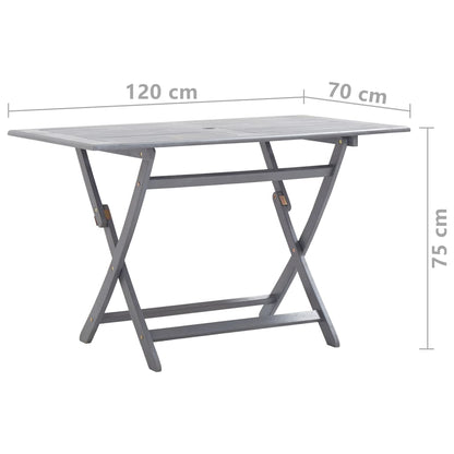 Set da Pranzo per Giardino 5 pz Legno Massello di Acacia Grigio - homemem39