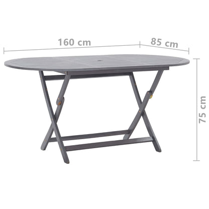 Set da Pranzo per Giardino 7 pz Legno Massello di Acacia Grigio - homemem39