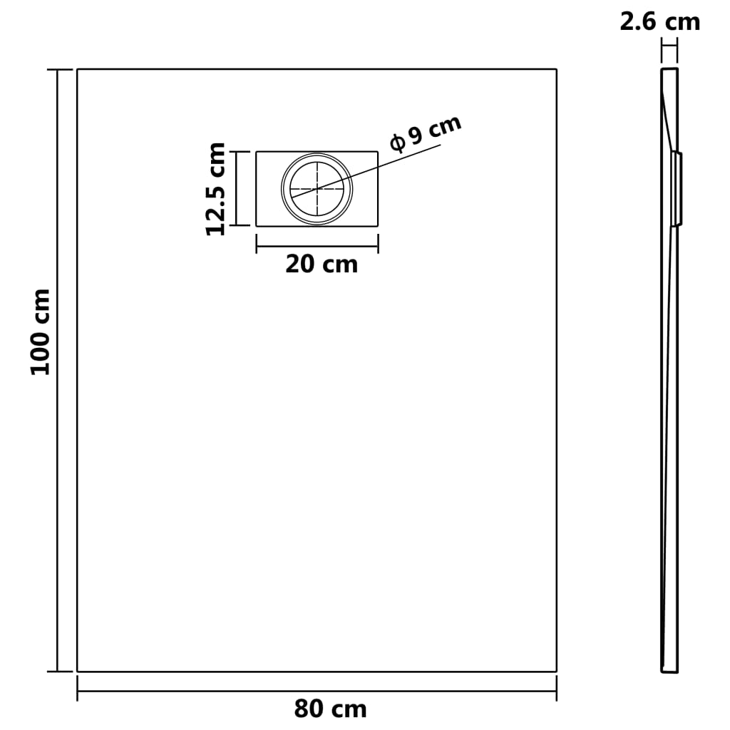 Piatto Doccia in SMC Marrone 100x80 cm - homemem39