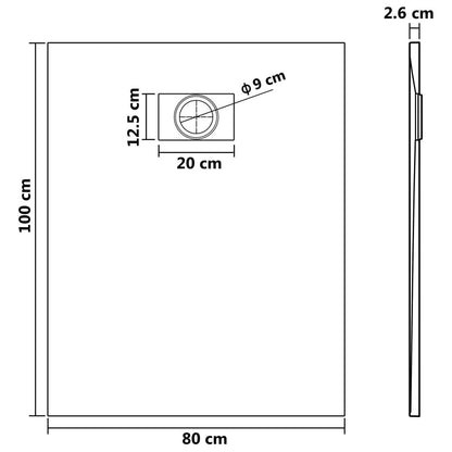 Piatto Doccia in SMC Grigio 100x80 cm - homemem39