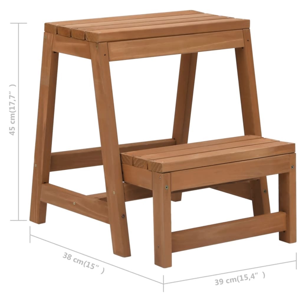 Sgabello 4 gradini in legno multistrato non verniciato