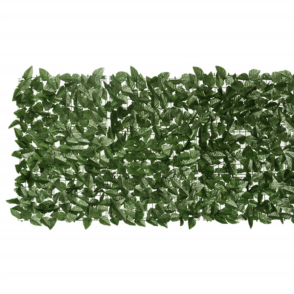 Paravento da Balcone con Foglie Verde Scuro 300x75 cm - homemem39