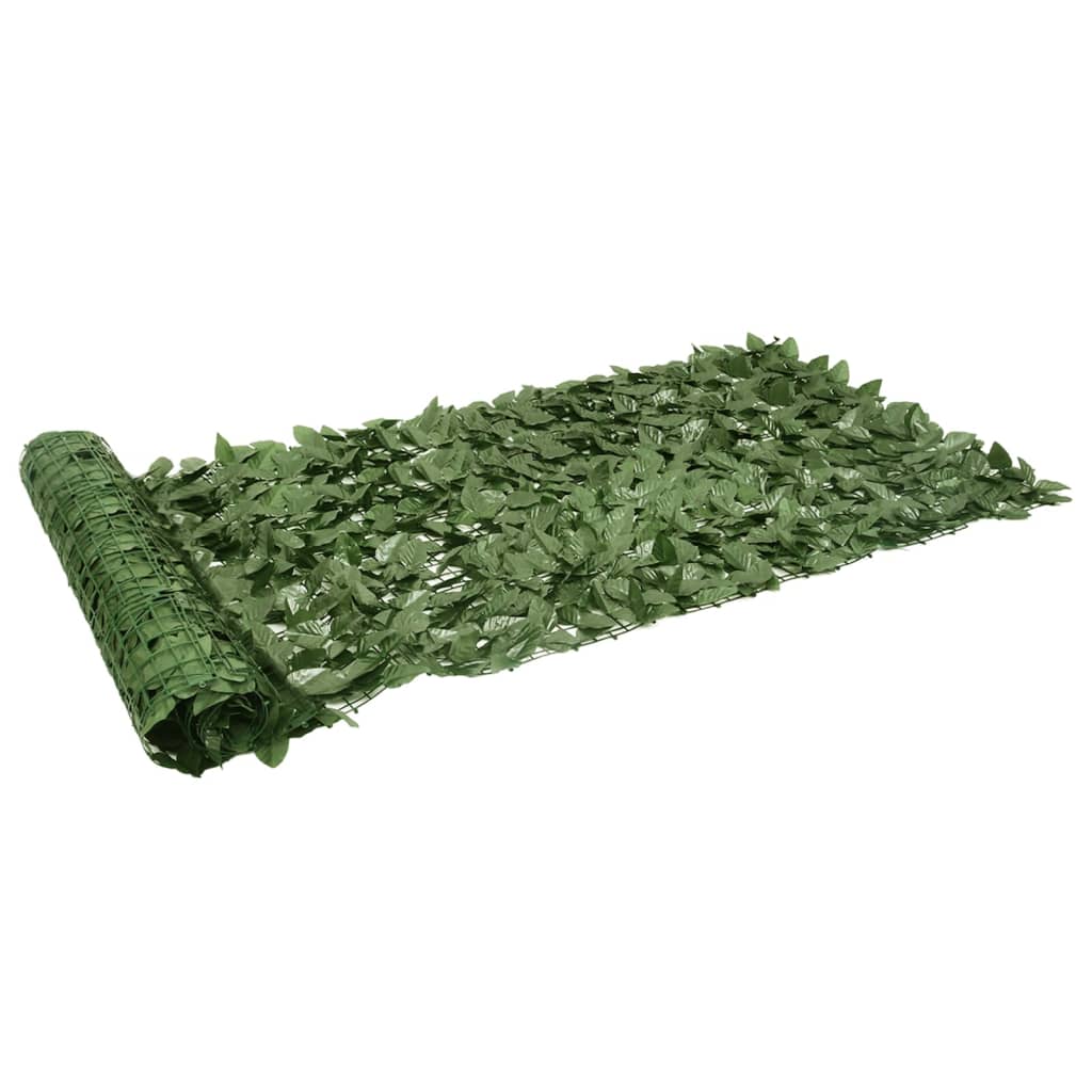 Paravento da Balcone con Foglie Verde Scuro 300x100 cm - homemem39