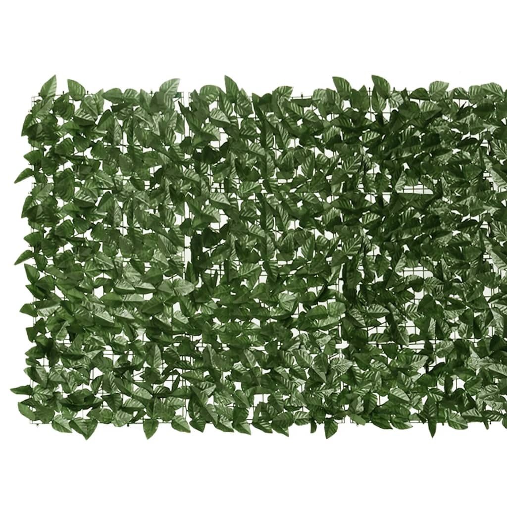 Paravento da Balcone con Foglie Verde Scuro 300x100 cm - homemem39