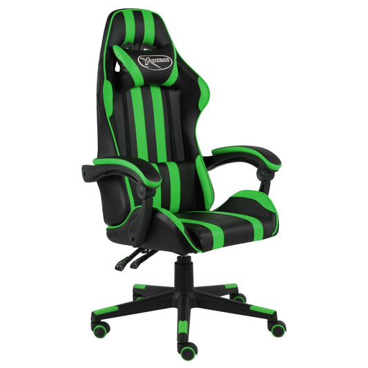 Sedia da Gaming Nero e Verde in Similpelle - homemem39