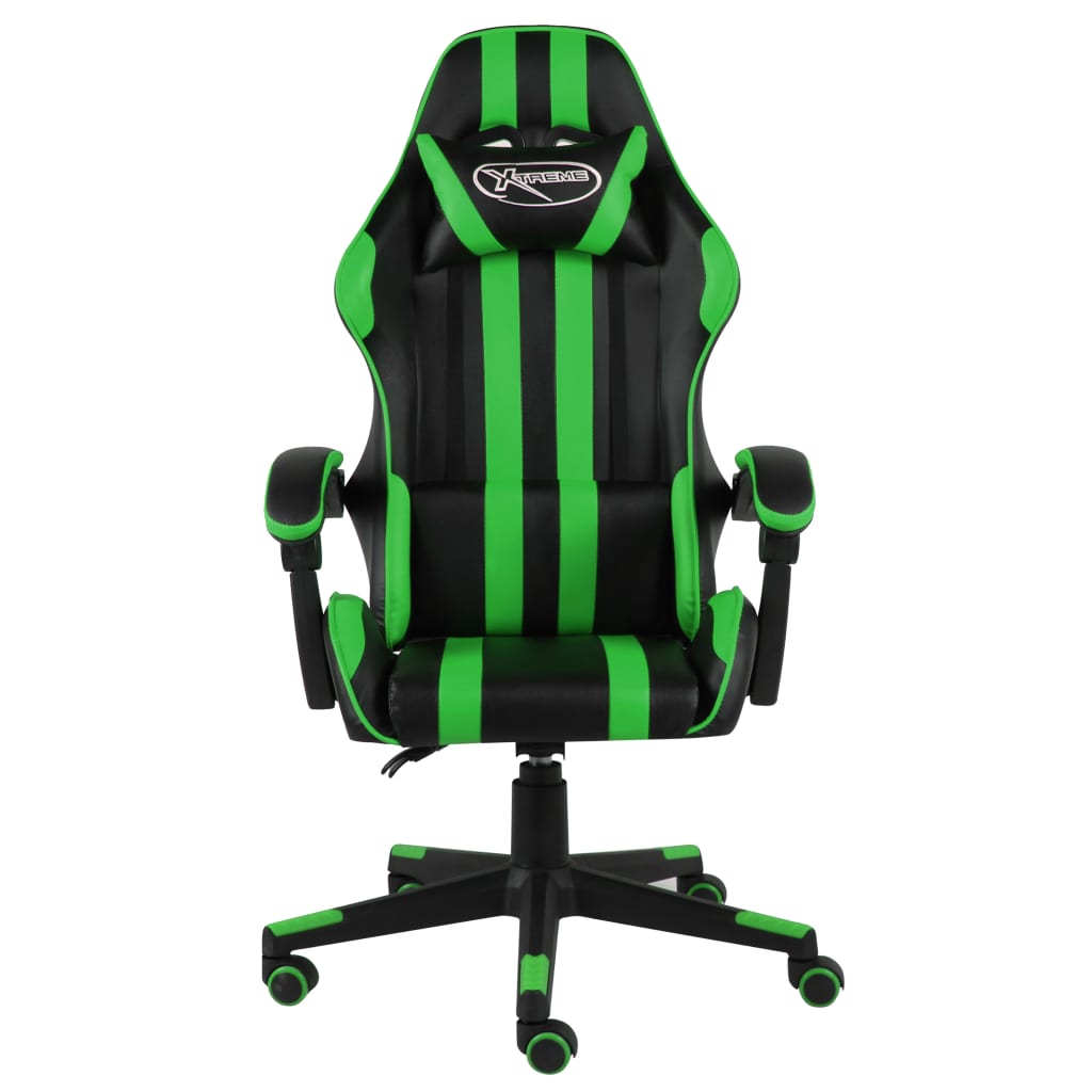 Sedia da Gaming Nero e Verde in Similpelle - homemem39