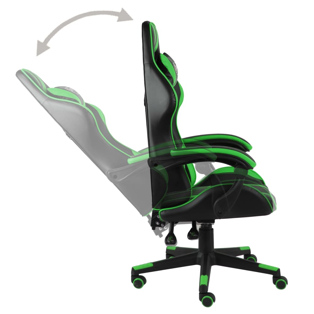 Sedia da Gaming Nero e Verde in Similpelle - homemem39