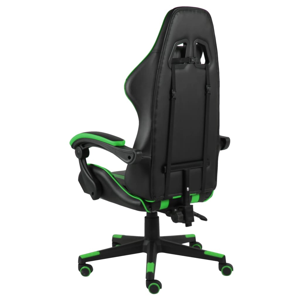 Sedia da Gaming Nero e Verde in Similpelle - homemem39