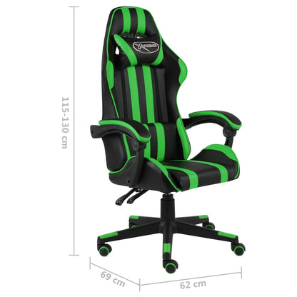 Sedia da Gaming Nero e Verde in Similpelle - homemem39