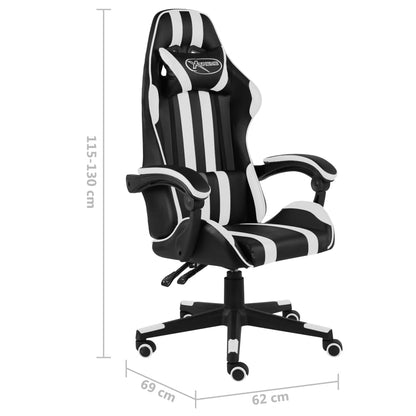 Sedia da Gaming Nero e Bianco in Similpelle - homemem39