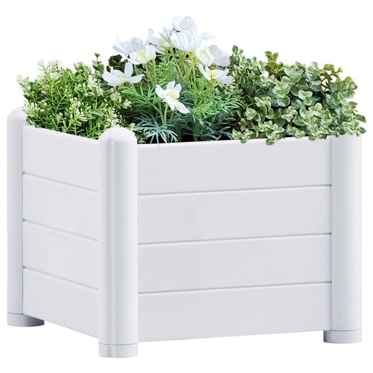 Letto Rialzato da Giardino in PP Bianco 43x43x35 cm - homemem39