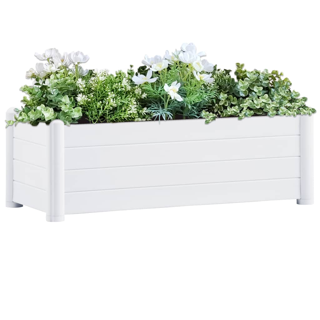 Letto Rialzato da Giardino in PP Bianco 100x43x35 cm - homemem39