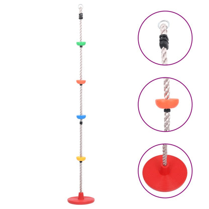 Fune da Arrampicata Oscillante con Piattaforme e Disco 200 cm - homemem39