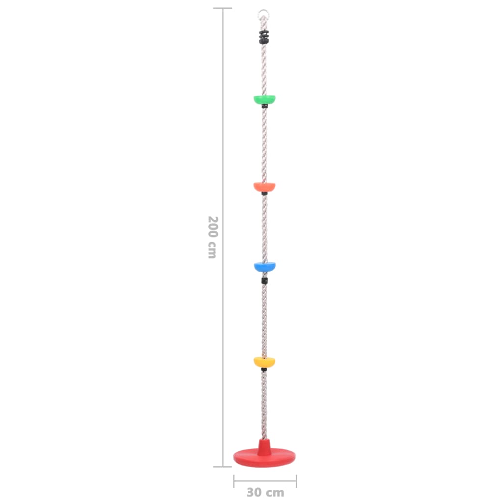 Fune da Arrampicata Oscillante con Piattaforme e Disco 200 cm - homemem39