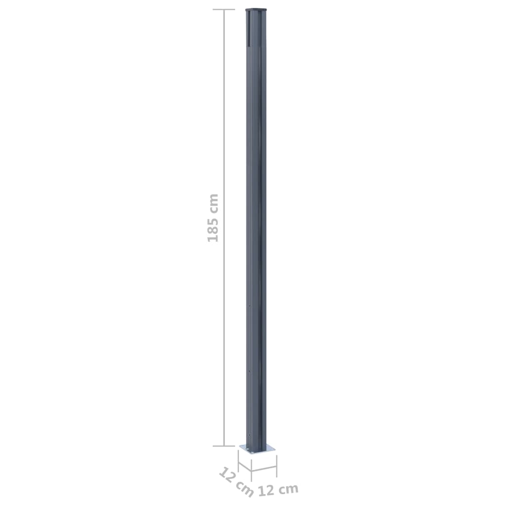 Pali di Recinzione 2 pz Grigio Scuro 185 cm in Alluminio - homemem39