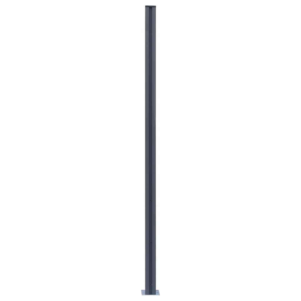 Pali di Recinzione 3 pz Grigio Scuro 185 cm in Alluminio - homemem39