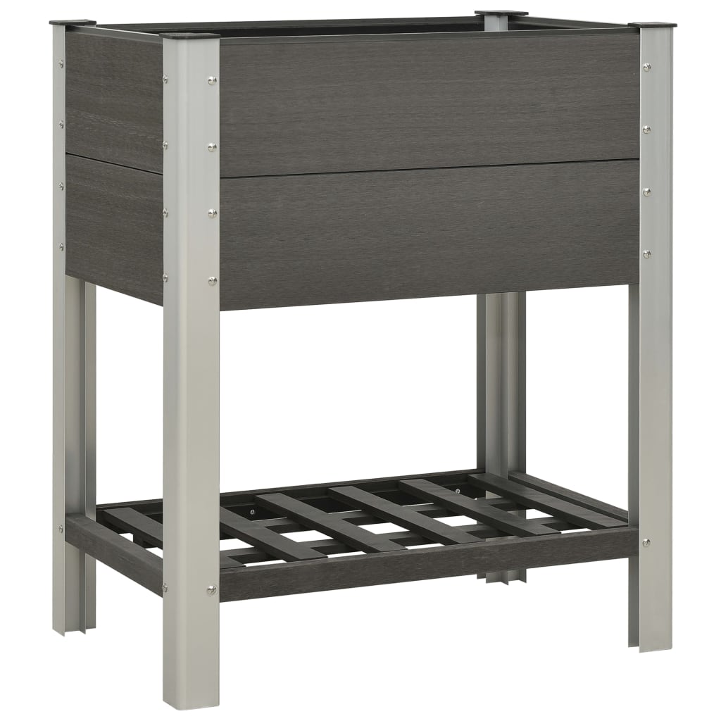 Fioriera Rialzata da Giardino con Ripiano 75x50x90cm WPC Grigio - homemem39