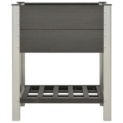 Fioriera Rialzata da Giardino con Ripiano 75x50x90cm WPC Grigio - homemem39