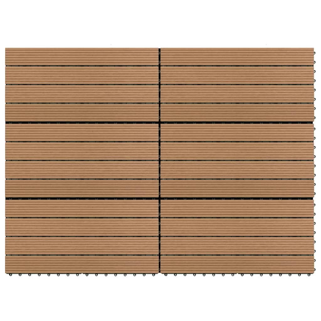 Piastrelle per Decking in WPC 6 pz 60x30 cm 1,08 m² Marrone - homemem39