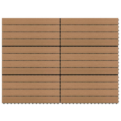 Piastrelle per Decking in WPC 6 pz 60x30 cm 1,08 m² Marrone - homemem39