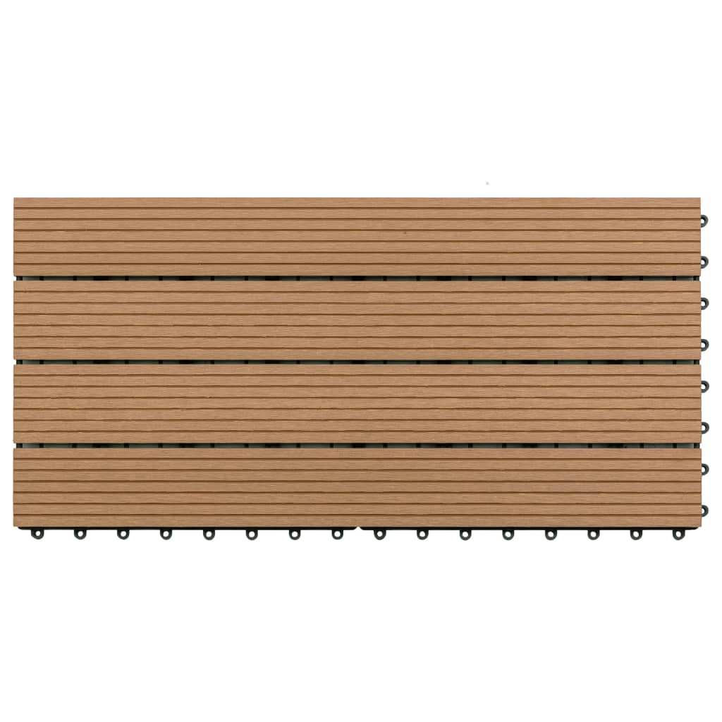 Piastrelle per Decking in WPC 6 pz 60x30 cm 1,08 m² Marrone - homemem39