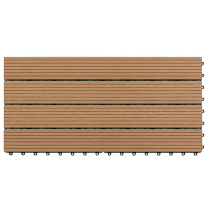 Piastrelle per Decking in WPC 6 pz 60x30 cm 1,08 m² Marrone - homemem39