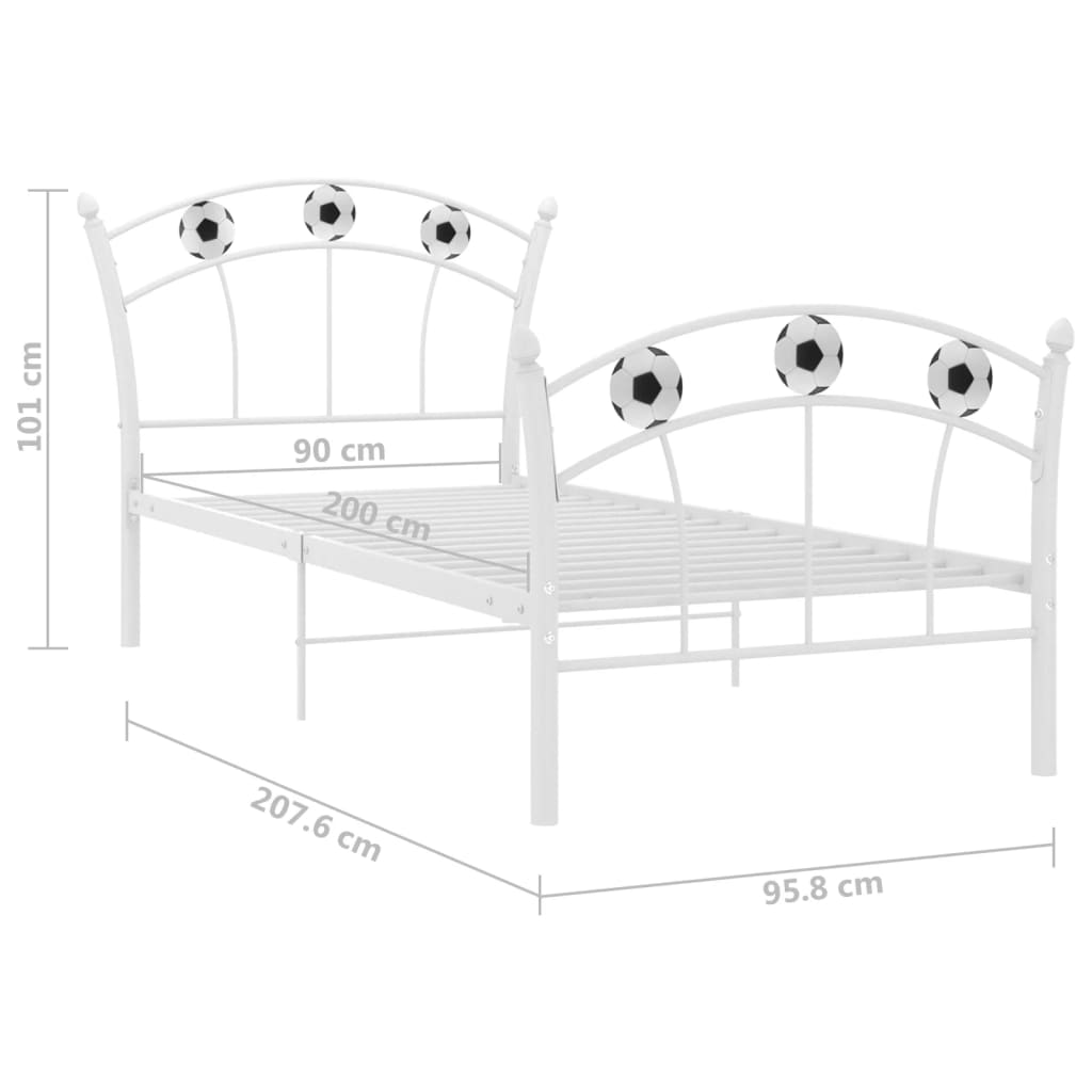 Giroletto con Motivo Calcio in Metallo Bianco 90x200 cm - homemem39