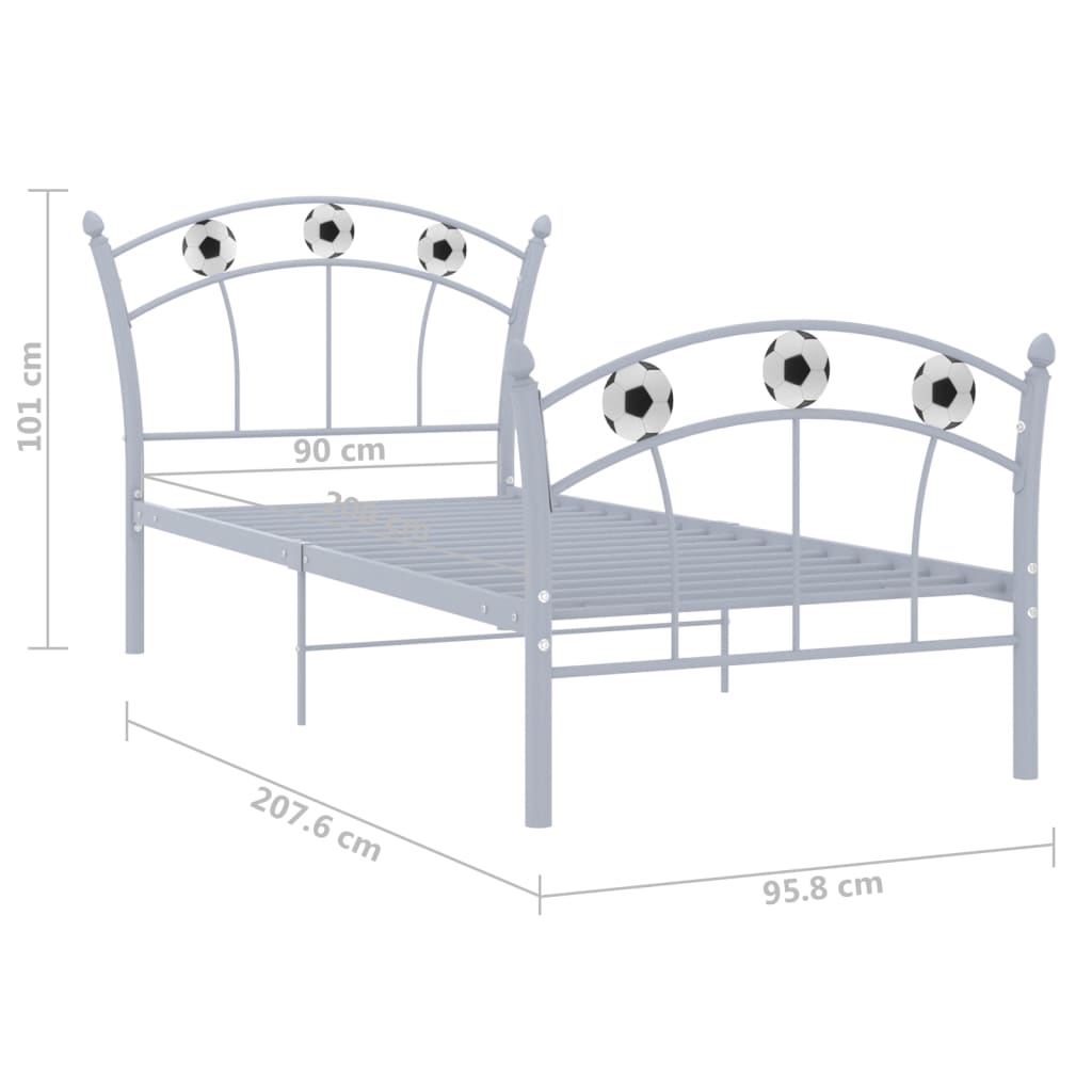 Giroletto con Motivo Calcio in Metallo Grigio 90x200 cm - homemem39