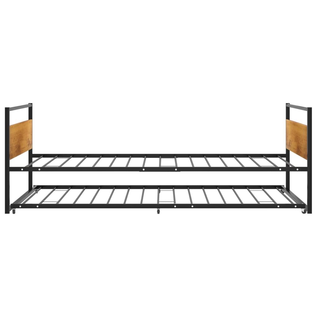 Telaio Giroletto con Letto Estraibile Nero in Metallo 90x200 cm - homemem39