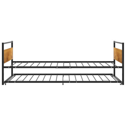 Telaio Giroletto con Letto Estraibile Nero in Metallo 90x200 cm - homemem39